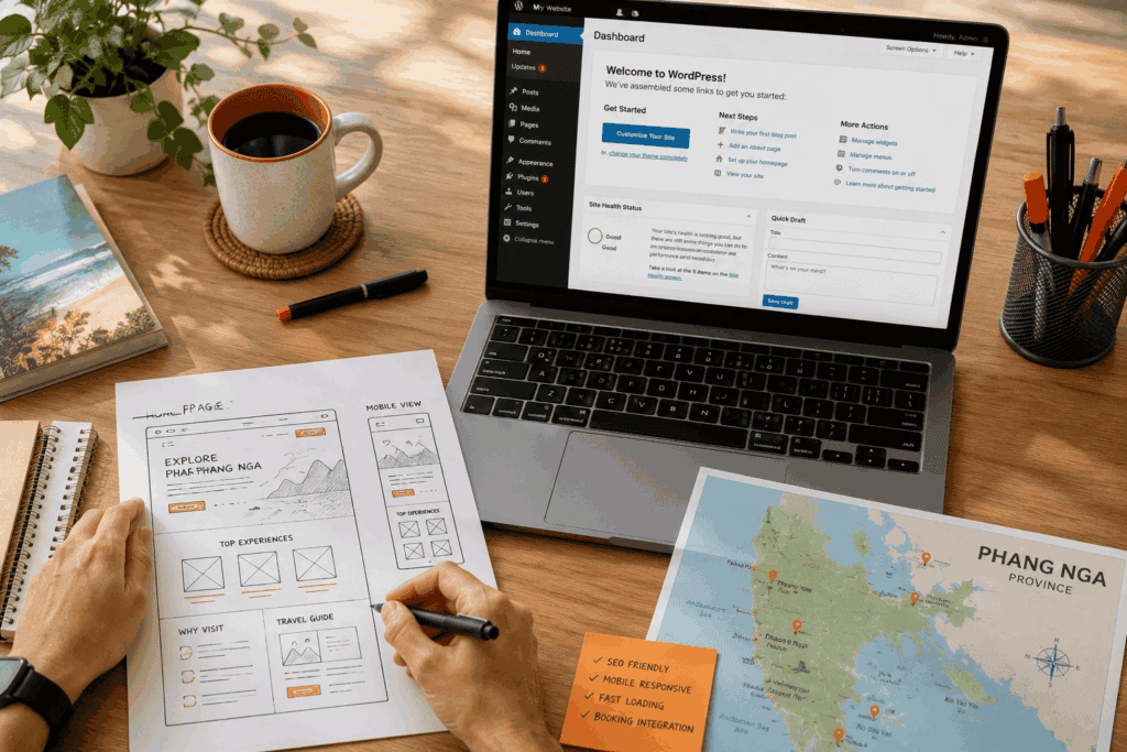 Designing a WordPress website for a small business in Phang Nga, Thailand