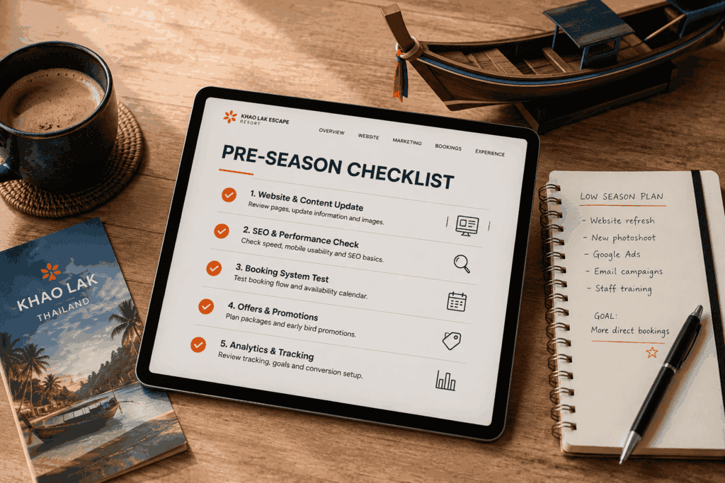 Checklist for preparing a hotel website before Khao Lak high season