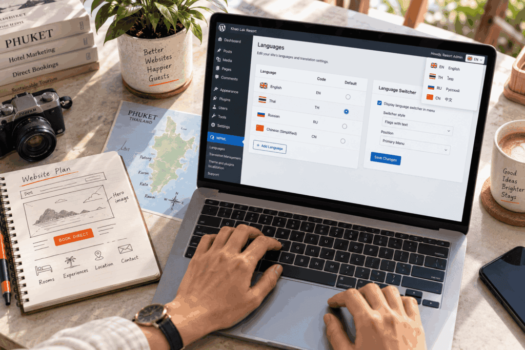 Building a multilingual WordPress website for a Phuket business
