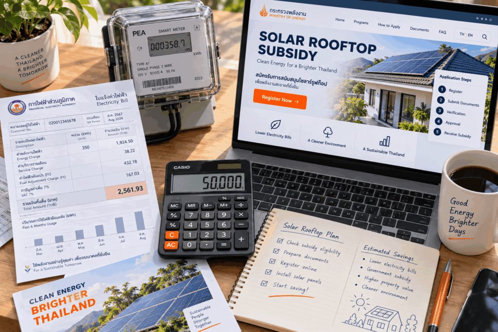 Household registering for the Thai solar rooftop subsidy programme