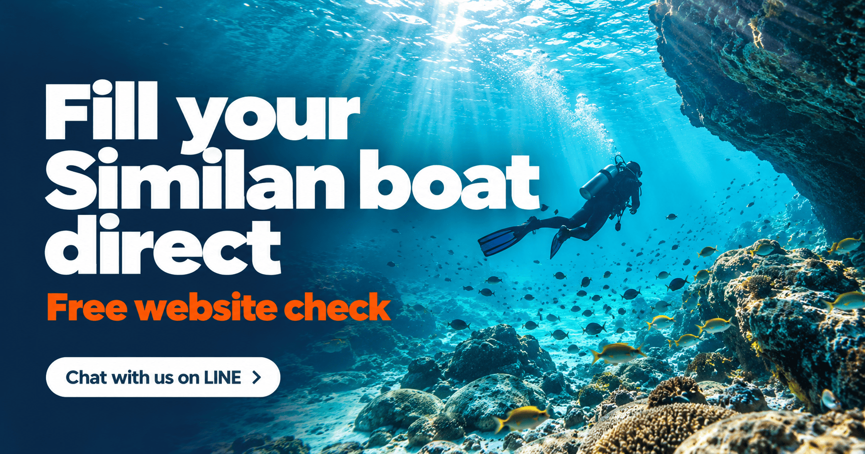 Chat with Deemmi on LINE about a booking website for your dive shop